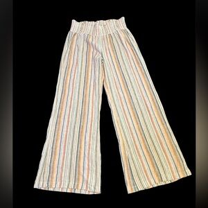 Women’s Size Large Indigo Rein Linen Pants Striped
